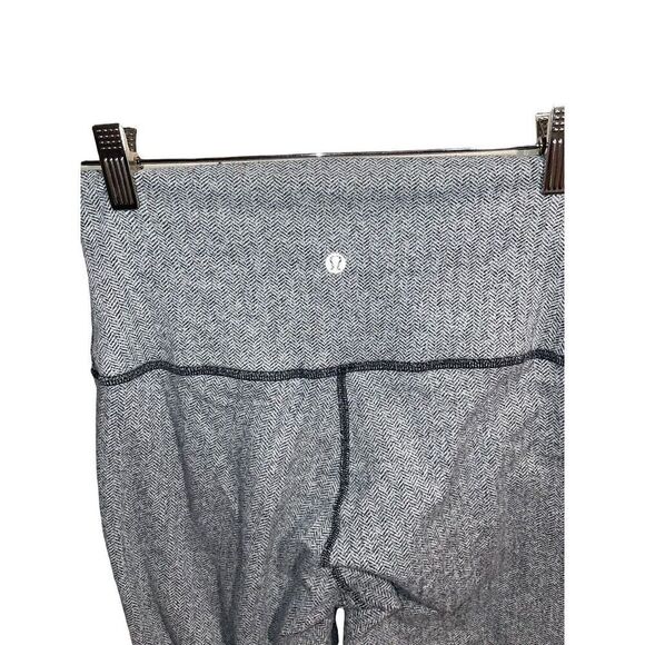 Lululemon Wunder‎ Under Tights Roll Down Pants Womens 8 Herringbone Stretch - Picture 4 of 7